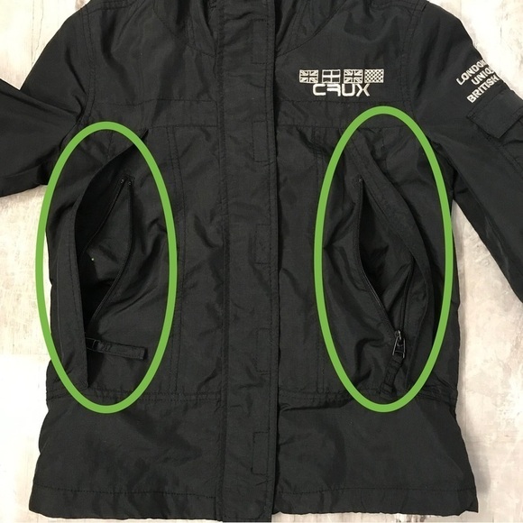 CRUX Boys Black Hooded Jacket, Size 85 - Picture 5 of 11